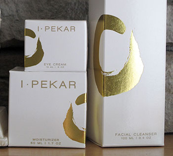 Gold foil skincare packaging