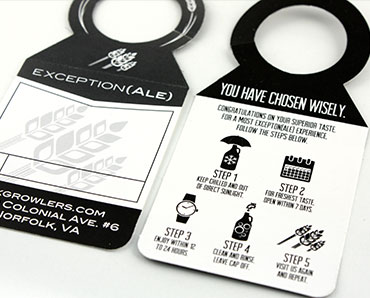 Black and white tags that read "Exception Ale" and "You have chosen wisely".