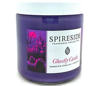 A purple bottle with a white lid and white label that reads "Spireside".