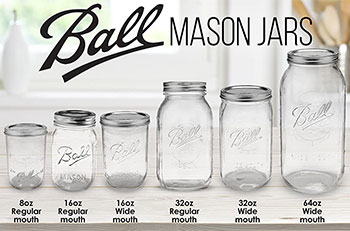 mason jar sizes