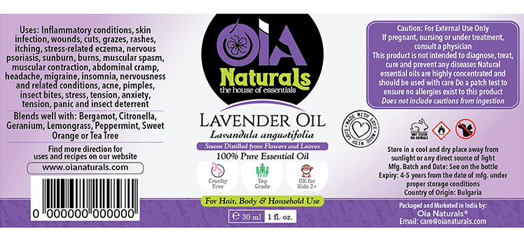 essential oil label
