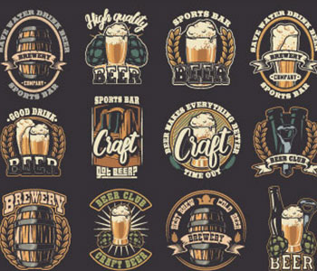 12 different logos for crafted beer.