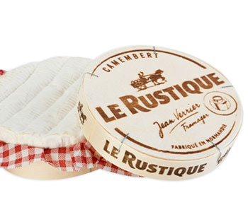 Round packaging box that looks old and reads "Le Rustique".