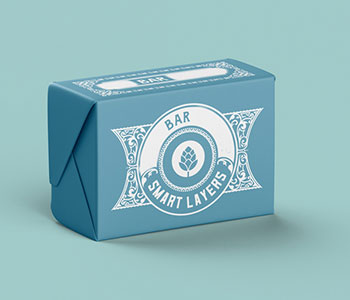 Blue box package with white logo that reads "Bar Smart Layers".