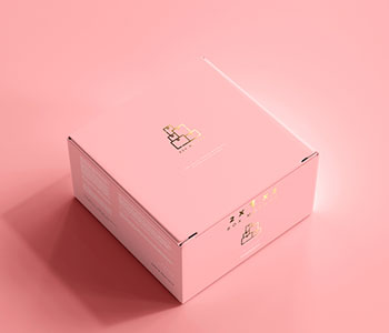 Pink square box on pink background.
