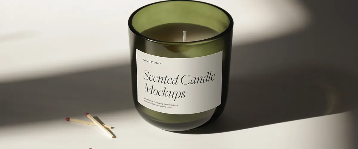 candle label mock-up