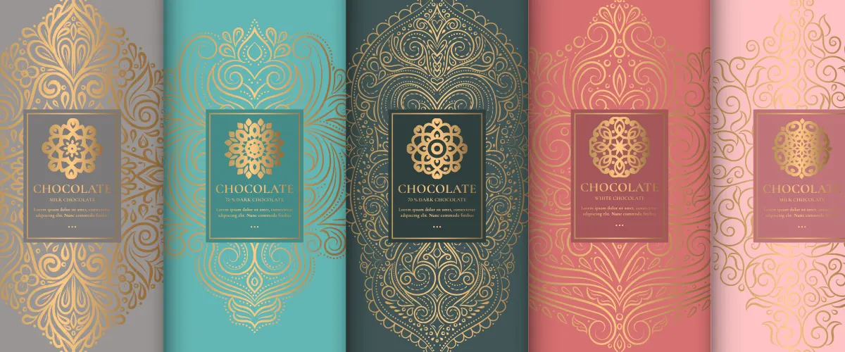 intricate design for chocolate packaging