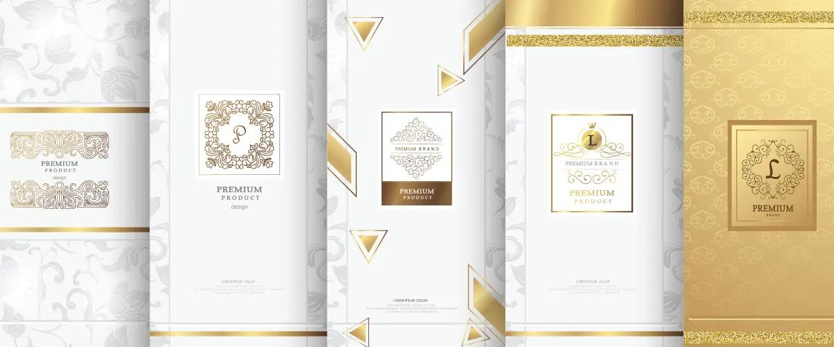 white and gold luxury packaging design