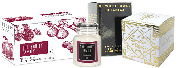Candle gift boxes presentation