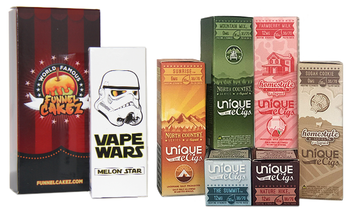Vape juice packaging presentation