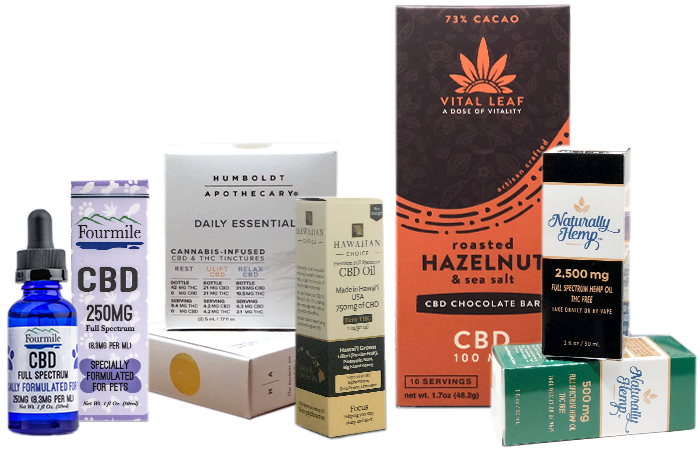 Various custom CBD packaging